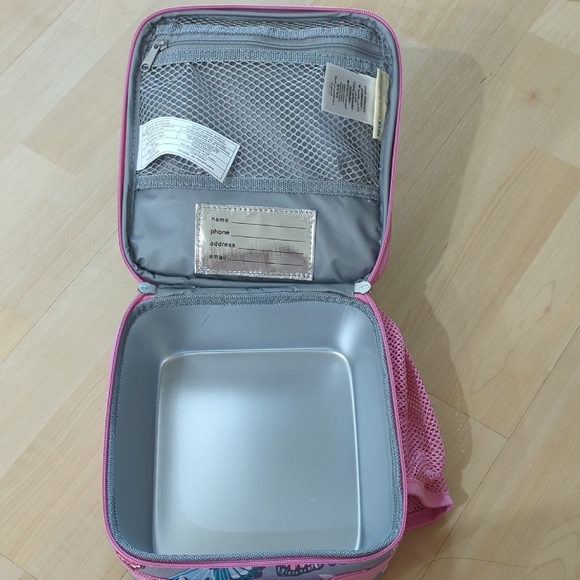 Pottery Barn Kids Pink and Gray Butterfly Lunch Bag - Picture 2 of 5